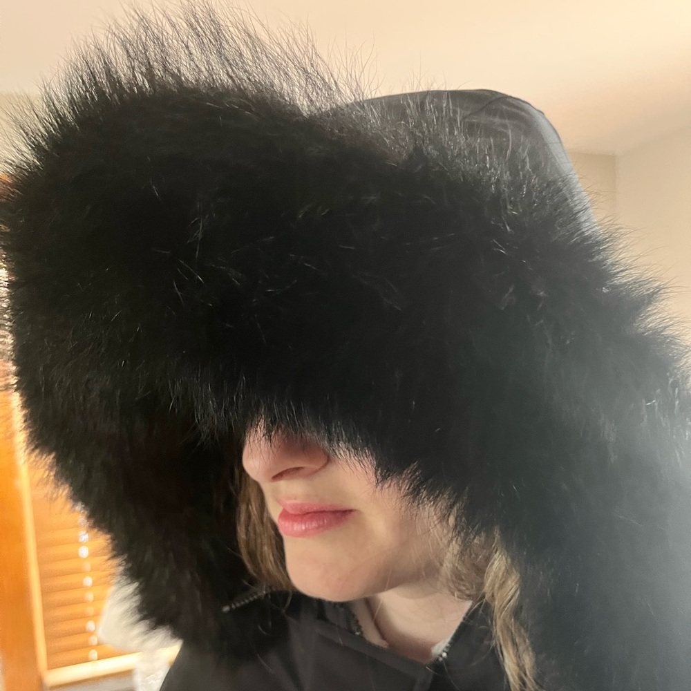 Black Luxury Winter Parka Coat w/ Genuine Fox Fur Hood – Quiet Luxury Long Parka